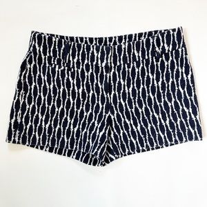 Loft Riviera Shorts Navy and White Textured Material Size 2